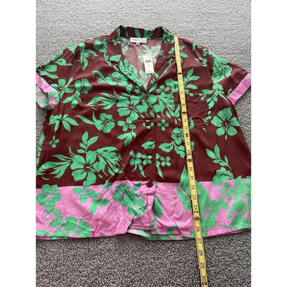 Anthropologie Green and Pink Floral Button Down Shirt NWOT - Picture 6 of 10